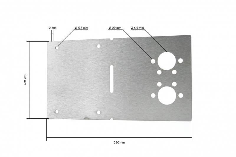 Autoterm festebrakett til 2 og 4 kw rustfri 2 mm